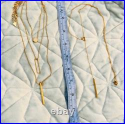 3 Pcs SET 1 Elegant Gold and Freshwater Pearl Necklace + 2 Layered Bar Pedants 3 Pcs SET 1 Elegant Gold and Freshwater Pearl Necklace + 2 Layered Bar Pedants