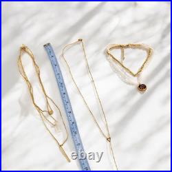 3 Pcs SET 1 Elegant Gold and Freshwater Pearl Necklace + 2 Layered Bar Pedants 3 Pcs SET 1 Elegant Gold and Freshwater Pearl Necklace + 2 Layered Bar Pedants