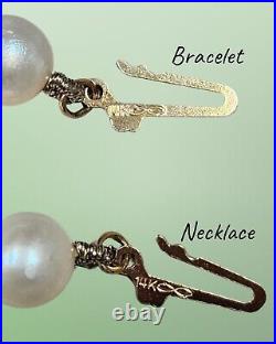 3- Piece Set Cultured Pearls With 14kt Gold Clasps & Gold Post Earrings 1960's