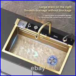 33x22 Inch Flying Rain Waterfall Household Sink Integrated with Pull-Out Tap Set