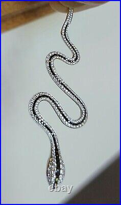 352 VS1 Brilliant & Black SI1 Diamonds Bead Set, 18k 6.8g Wht GOLD Pendant Snake