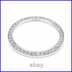 36mm 2ct Pave Bead Set Diamond Bezel 14kw For Rolex Datejust, President Day Date
