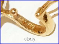 3Pc 14k Yellow Gold & Mabe Pearl & Diamond Earring Mixed Lot & Pendant (GoH)#11