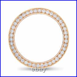 3ct Pave Bead Set Diamond Bezel For Rolex Day Date 40mm 228235 18k Rose Gold