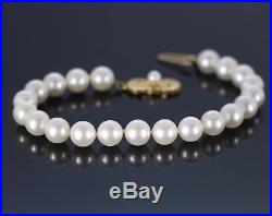 $4,850 Mikimoto 18K Yellow Gold Akoya Pearls 24 Necklace Strand Bracelet Set