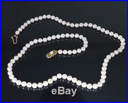 $4,850 Mikimoto 18K Yellow Gold Akoya Pearls 24 Necklace Strand Bracelet Set