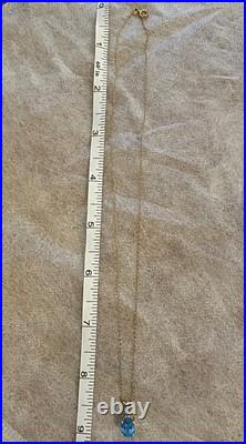 4 Pc Set Necklace & Earrings 14k Yellow Gold & Blue Topaz & Pearl Jewelry Lot