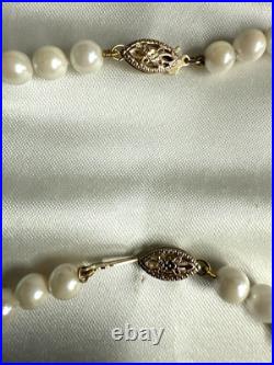 5.5mm 17 Pearl Necklace and 7.5 Bracelet Set with 14k Yellow Gold Clasps