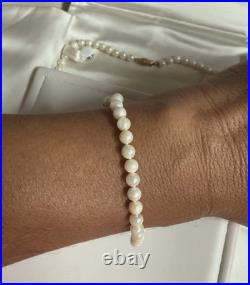 5.5mm 17 Pearl Necklace and 7.5 Bracelet Set with 14k Yellow Gold Clasps