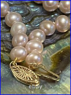 5 Sets of Vintage NATURAL REAL Pearl Necklaces 14k Yellow GOLD Clasp approx 16