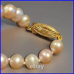 5 Sets of Vintage NATURAL REAL Pearl Necklaces 14k Yellow GOLD Clasp approx 16