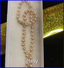 5 Sets of Vintage NATURAL REAL Pearl Necklaces 14k Yellow GOLD Clasp approx 16