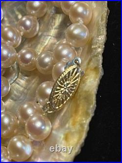 5 Sets of Vintage NATURAL REAL Pearl Necklaces 14k Yellow GOLD Clasp approx 16