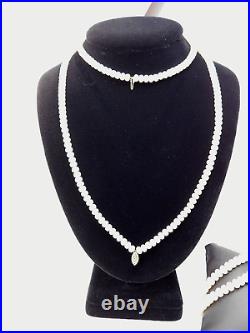 5mm Pearl 37 Inch Strand Necklace & 15 Inch Bracelet Set with 14K Gold Clasps