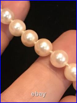 6.5-7mm White Akoya Sea Pearls Necklace Bracelet 14K Yellow Gold Set Appraisal
