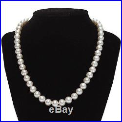 7-8mm AAA Freshwater White Pearl 18 Necklace & Earring Set 14k White Gold Clasp