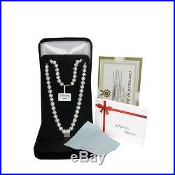 7-8mm AAA Freshwater White Pearl 18 Necklace & Earring Set 14k White Gold Clasp