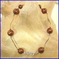 8.5mm Cultured Freshwater Chocolate Pearl Solid 14k Yellow Gold DC Swirl Bar Set