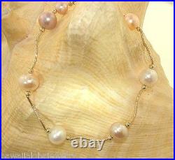 9-10mm Tricolor Cultured Freshwater Pearl Solid 14k Yellow Gold DC Swirl Bar Set 9-10mm Tricolor Cultured Freshwater Pearl Solid 14k Yellow Gold DC Swirl Bar Set
