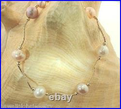 9-10mm Tricolor Cultured Freshwater Pearl Solid 14k Yellow Gold DC Swirl Bar Set 9-10mm Tricolor Cultured Freshwater Pearl Solid 14k Yellow Gold DC Swirl Bar Set
