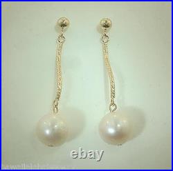 9-10mm Tricolor Cultured Freshwater Pearl Solid 14k Yellow Gold DC Swirl Bar Set 9-10mm Tricolor Cultured Freshwater Pearl Solid 14k Yellow Gold DC Swirl Bar Set