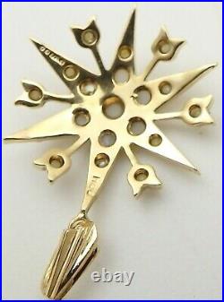 9 carat yellow gold seed pearl set Holbein pendant U. K. Hallmarked