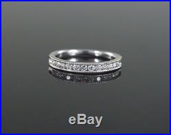 $995 Zales 14K White Gold Diamond 2.7mm Milgrain Bead Set Wedding Band Ring Sz 6