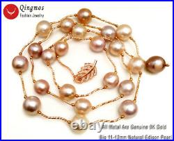 9K Rose Gold Round Purple Edison Pearl 33 Women Chokers Necklace & Bracelet Set