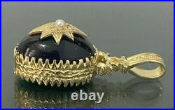 9K Solid Yellow Gold With Onyx & Pearl Star set Pendant