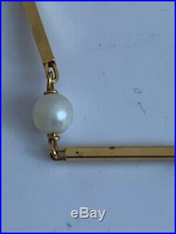 9ct Gold Pearl Set Necklace 37cm Long 3.8grams