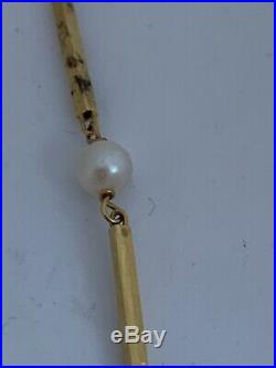 9ct Gold Pearl Set Necklace 37cm Long 3.8grams