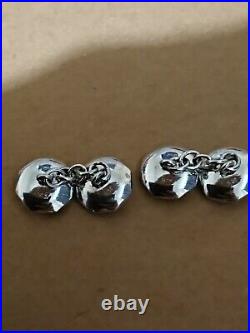 9ct White Gold & Mother of Pearl Cufflinks & Buttons set