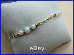 9ct Yellow Gold 2.9g oval belcher chain Bridal 2 sets of Opals stacking bracelet