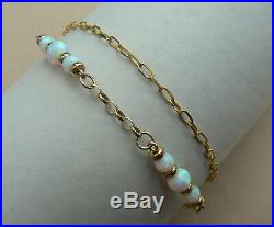 9ct Yellow Gold 2.9g oval belcher chain Bridal 2 sets of Opals stacking bracelet