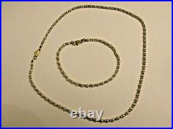 9ct gold italian vintage cultured seed pearl bead necklace bracelet set