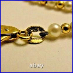 9ct gold italian vintage cultured seed pearl bead necklace bracelet set