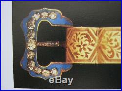 A FINE ANTIQUE 15ct GOLD ENAMEL PEARL SET BUCKLE for a JARRETIERE BRACELET c1850