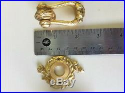A matching set of five Sherle Wagner gold plated Laurel drop pulls