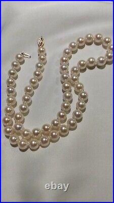 AAA+ Quality Akoya Pearl Necklace 7-7.5mm & 8.3mm Earrings. Stunning