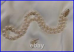 AAA+ Quality Akoya Pearl Necklace 7-7.5mm & 8.3mm Earrings. Stunning