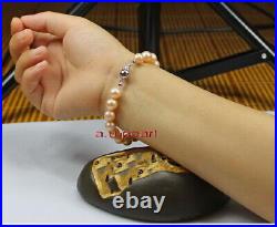 AAAAA 1810-11mm NATURAL south sea gold pink pearl SETS bracelet necklace 14K
