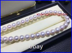 AAAAA 2010-11MM real SOUTH SEA WHITE PEARL NECKLACE+7.5bracelet 14K gold sets