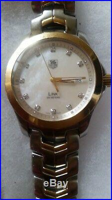 ALL PAPERS BOX TAG HEUER WJF1153 Steel 18K Gold Diamonds Mother Pearl FULL SET