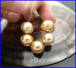 AMAZING NEW AA+ RARE SOUTH SEA PHILIPPINES DEEP GOLD 10.6-10.7mm 5pc PEARL SET