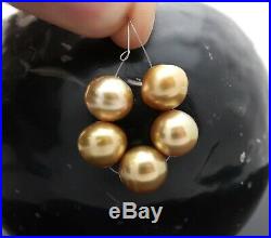 AMAZING NEW AA+ RARE SOUTH SEA PHILIPPINES DEEP GOLD 10.6-10.7mm 5pc PEARL SET