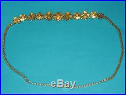 ANTIQUE 18ct YELLOW GOLD MULTI PEARL SET FLOWER NECKLACE (45.5cm)