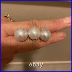 AUTHENTIC SOUTH SEA PEARL EARRINGS PENDANT SET, 14k 11mm-12MM, WithCertificate