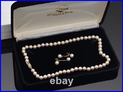 Akashi Pearl of Orient 14K Gold AAA Pearl Strand Necklace & Jacket Earrings