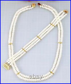 Akoya 14k Filigree Double Strand Pearl Necklace and Triple Bracelet SET