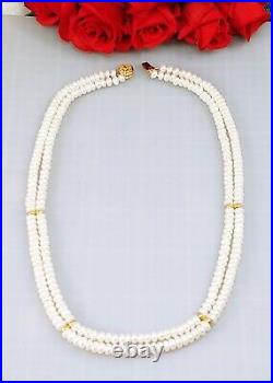 Akoya 14k Filigree Double Strand Pearl Necklace and Triple Bracelet SET